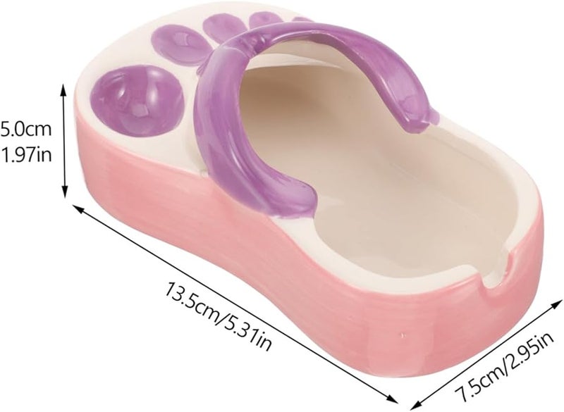 منفضة سجائر على شكل شبشب سيراميك مقاومة للحريق حامل رماد زخرفي للمنزل المكتب البار - Image 2